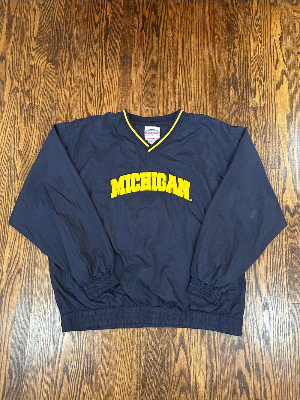 Vintage 90s Michigan Wolverines Windbreaker Pullover Jacket
